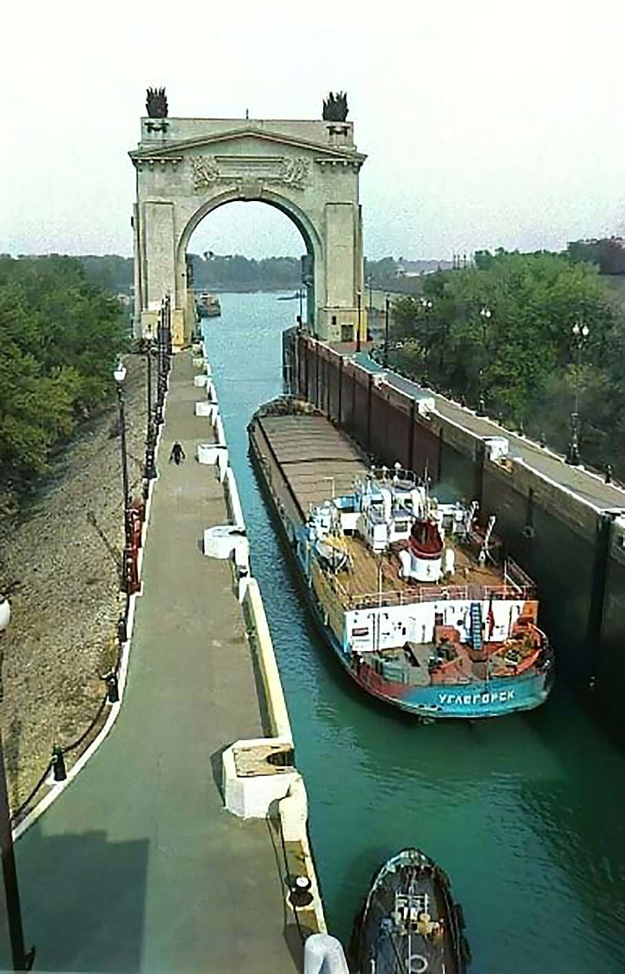 Первый шлюз Волго-Донского судоходного канала, 1987 год