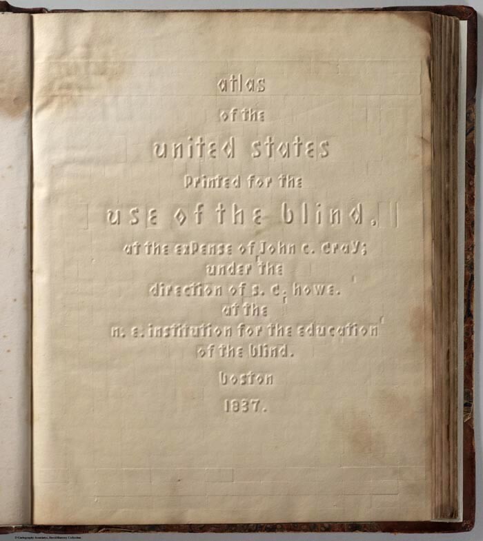 Атлас США XIX века, предназначенный для незрячих