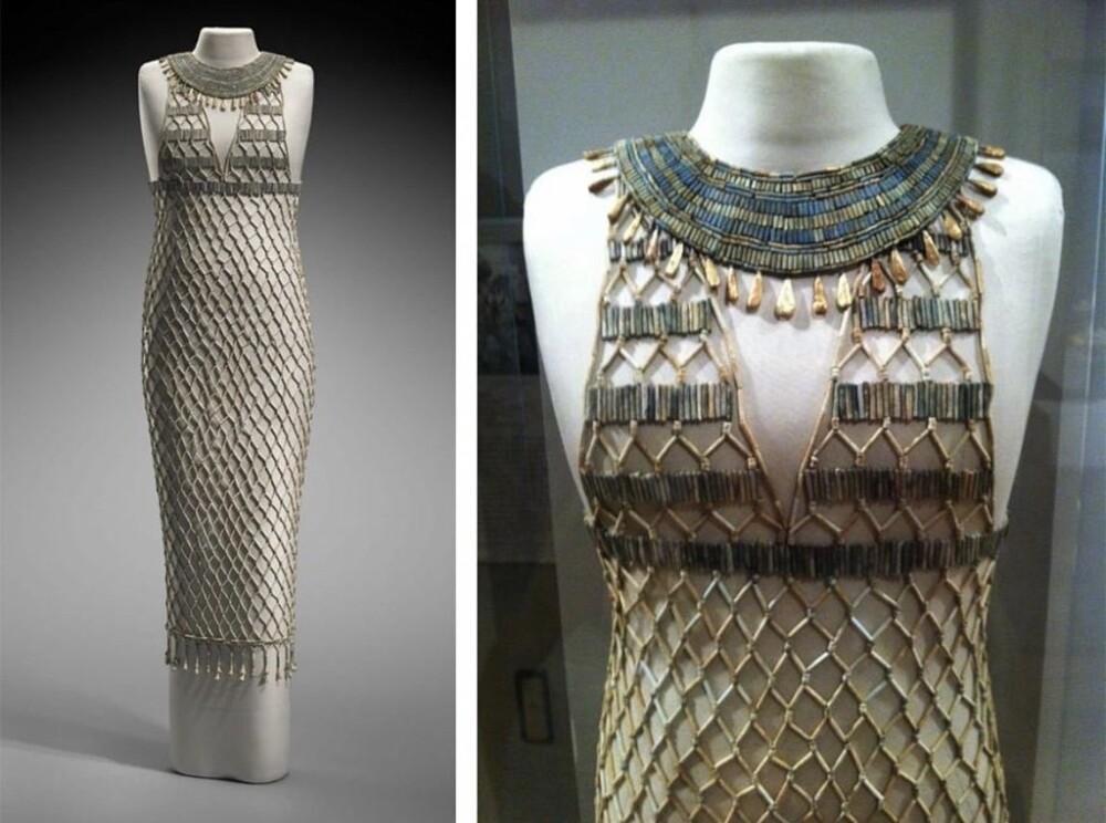 2. Египетское платье 4500-летней давности, было собрано примерно из 7000 бусин. Найдено в гробнице в Гизе