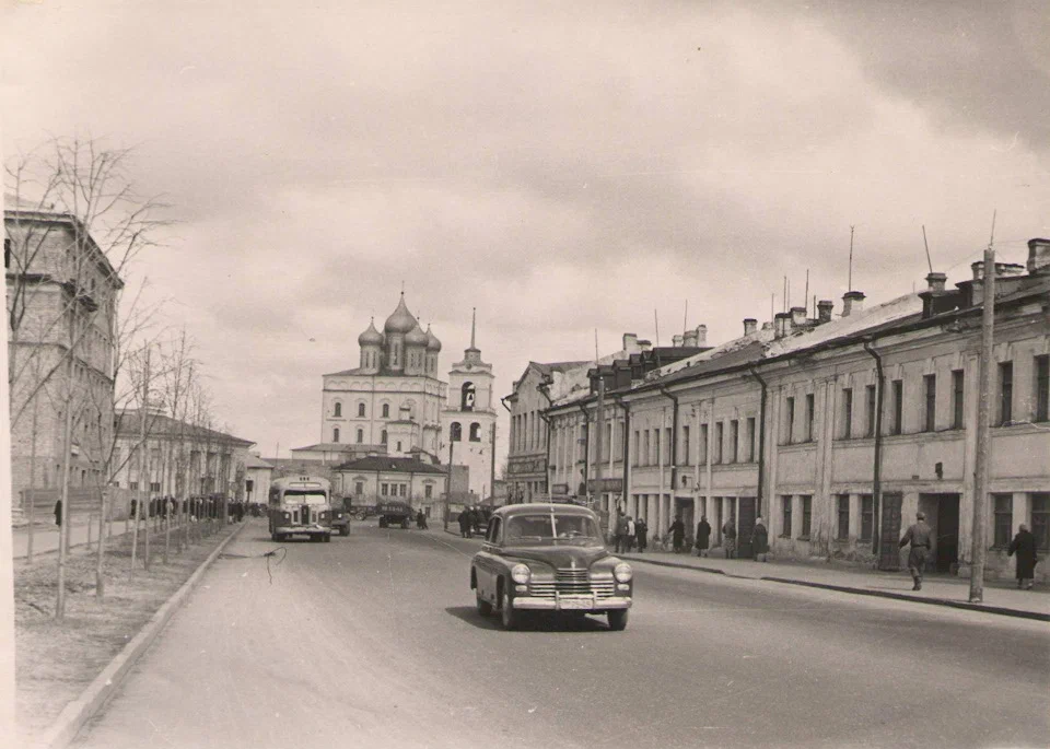 Псков, вид на кремль, 1950-е годы.