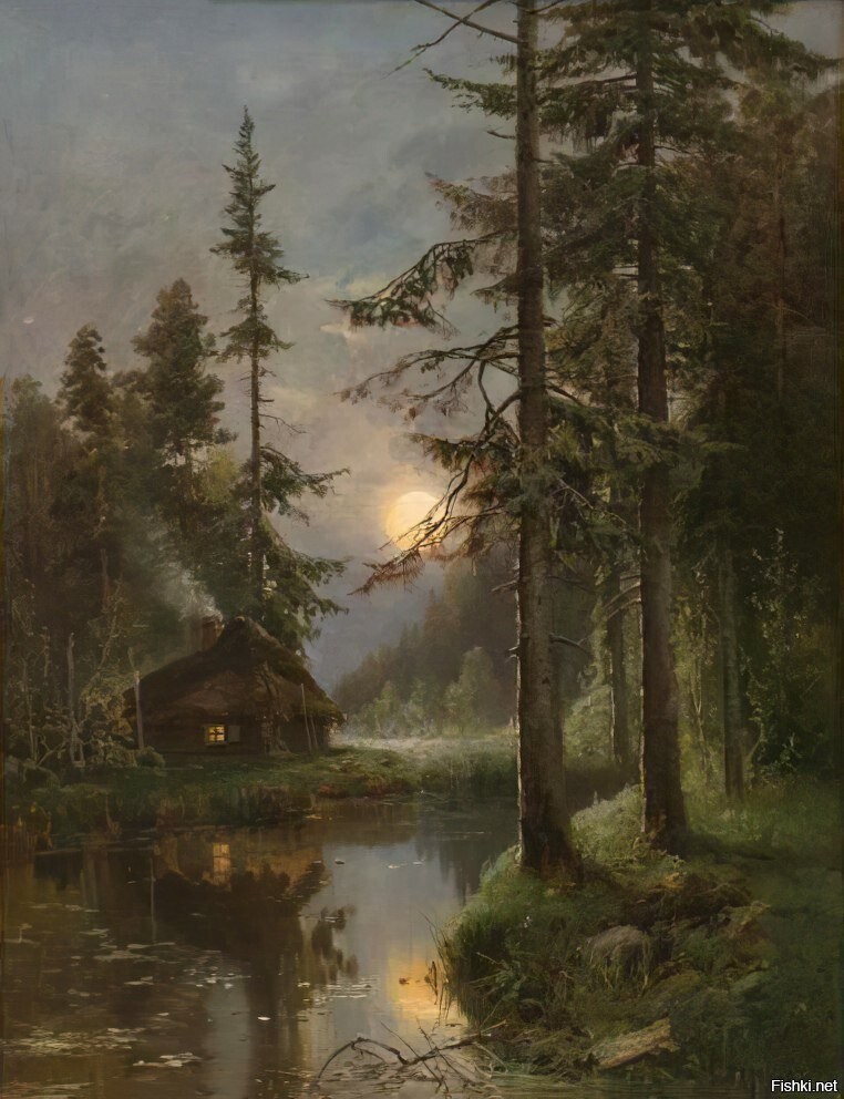 «Домик на берегу лесной речки» — Федоров Семен Федорович (1867-1910)