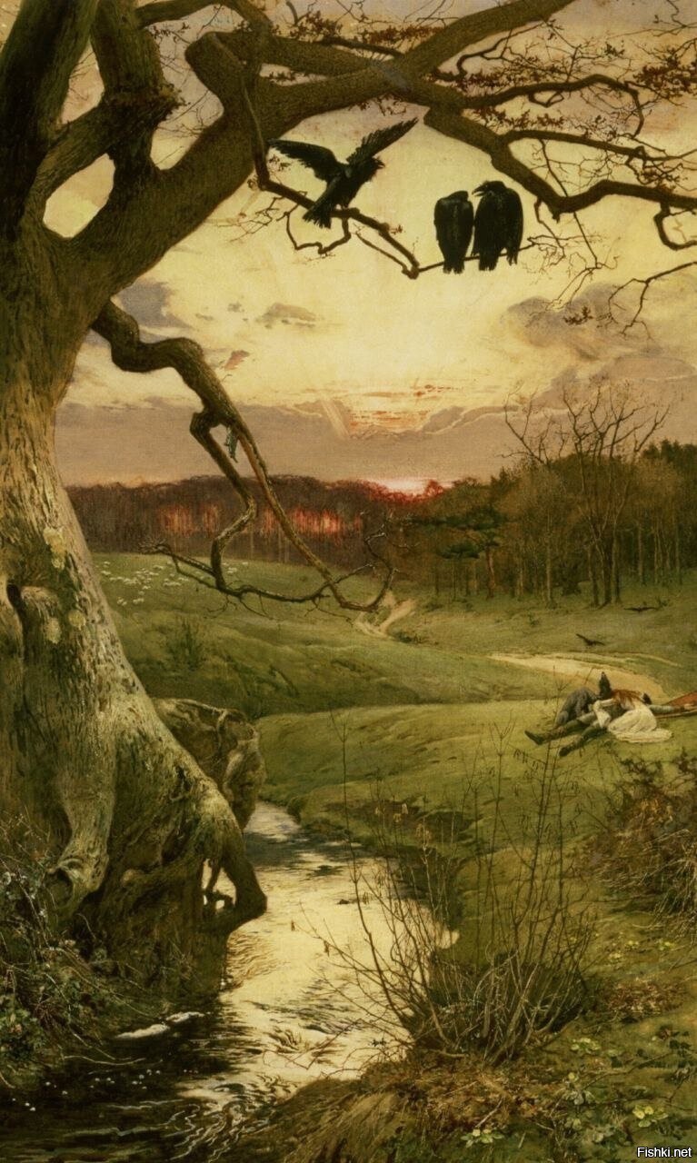 «Три ворона»,1885 — Эдвард Фредерик Брютнолл (1846-1902)