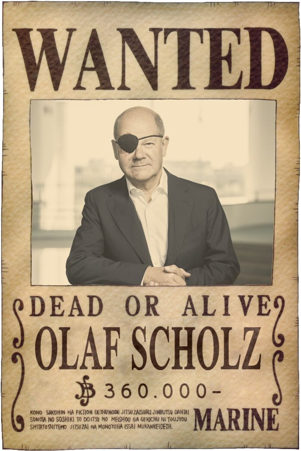 Олаф Шольц опубликовал фото с повязкой на глазу и попросил сделать ему мемов