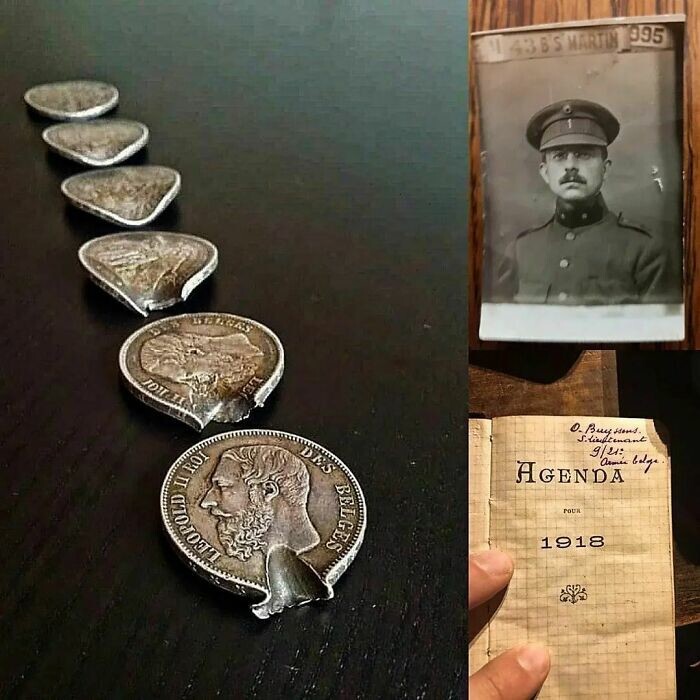 20. Монеты, спасшие жизнь солдату в ходе Первой мировой войны