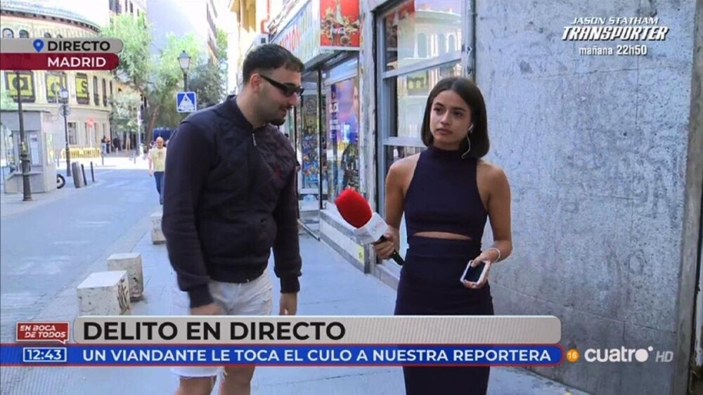 В Испании полиция задержала мужчину, который потрогал журналистку за ягодицы во время прямого эфира