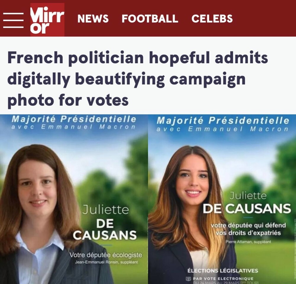 Французского политика обвинили в злоупотреблении фотошопом