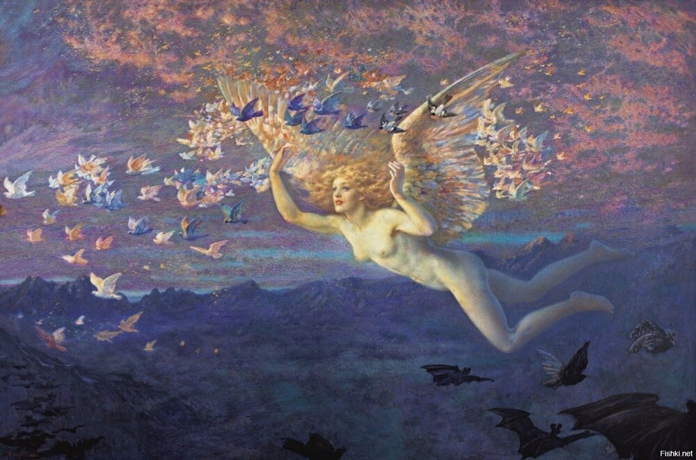 «На крыльях утра», 1905 — Эдвард Роберт Хьюз (1851-1914)
