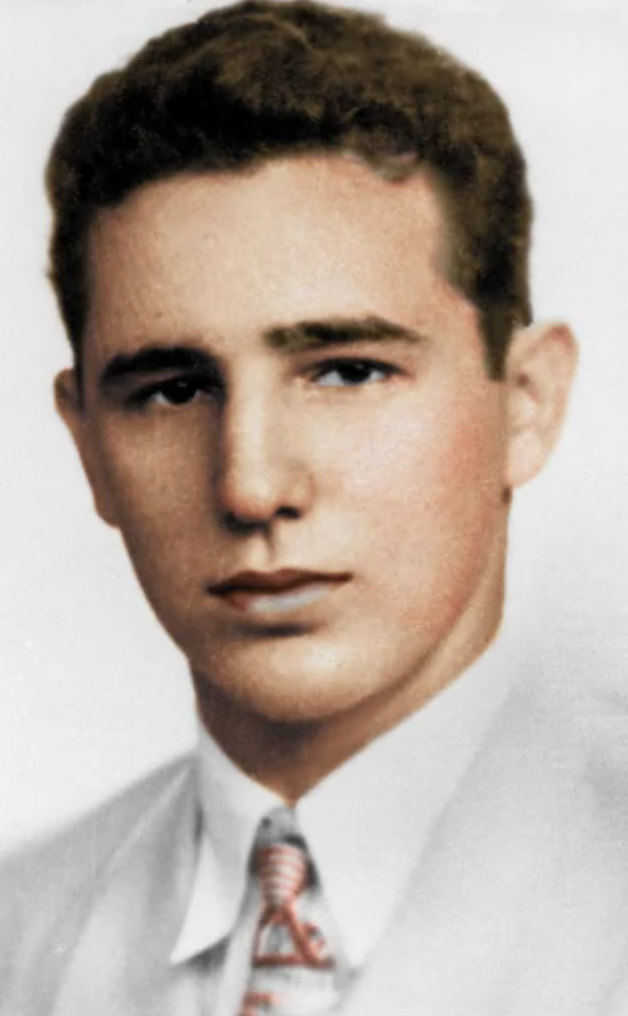 3. Колоризованный снимок молодого Фиделя Кастро, 1946 год