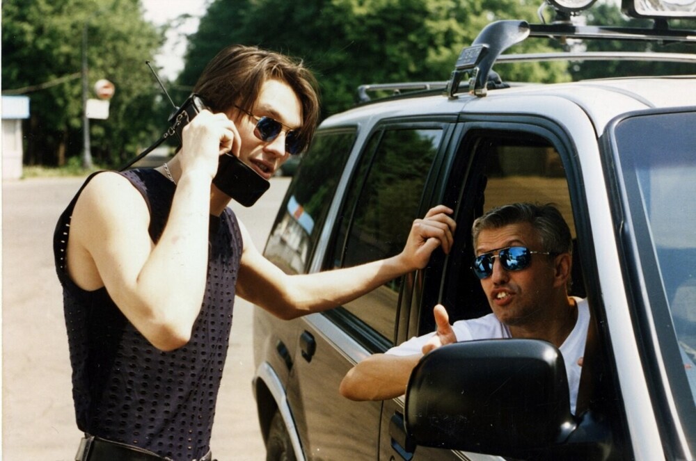 Влад Сташевский со своим продюсером Юрием Айзеншписом. Россия, 1990-е годы.