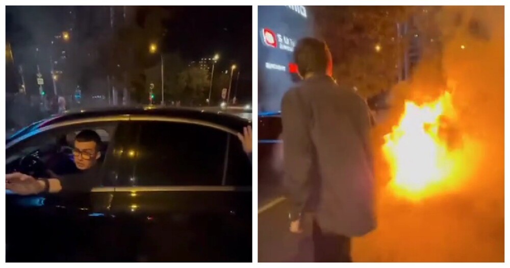 Москвич решил «понтануться» перед друзьями и чуть не сжег свой Mercedes