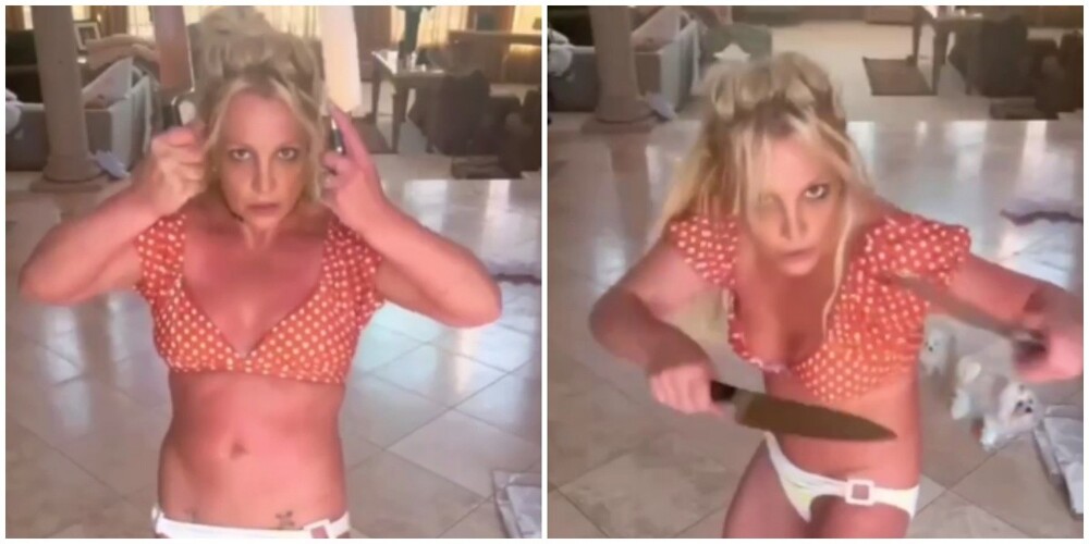 Совсем беда: Бритни Спирс станцевала с кухонными ножами перед камерой