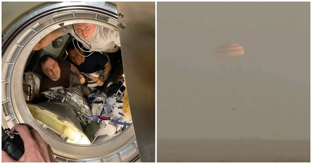 Два российских космонавта и астронавт НАСА успешно приземлились в Казахстане