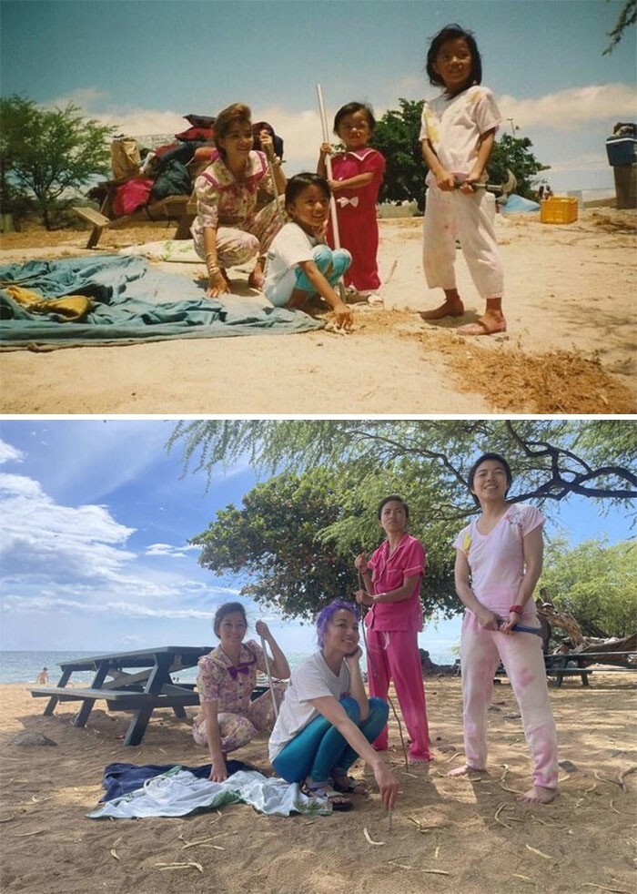 29. "Мы с сестрами на том же пляже, Гавайи (1991-2022)"