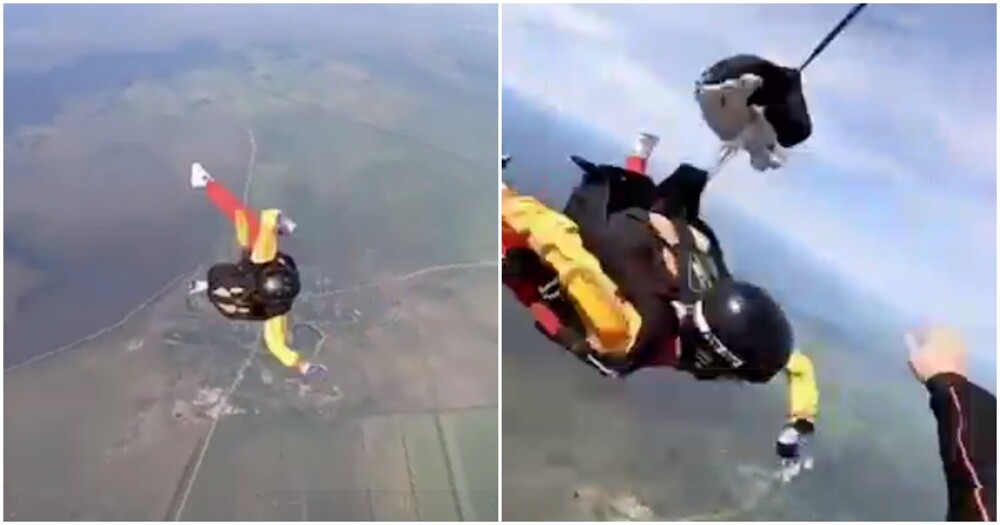 Российский тренер спас ученицу, которая не смогла раскрыть парашют