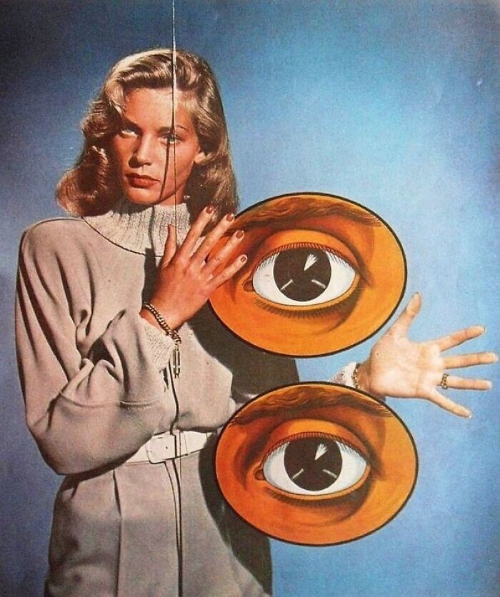 2. Лорен Бэколл в сюрреалистической фотосъемке, 1940-е