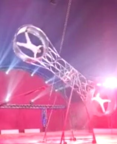 Акробат сорвался с "Колеса смерти" во время представления в Венгрии
