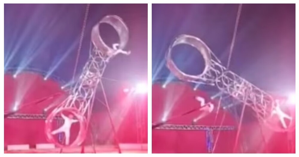 Акробат сорвался с "Колеса смерти" во время представления в Венгрии