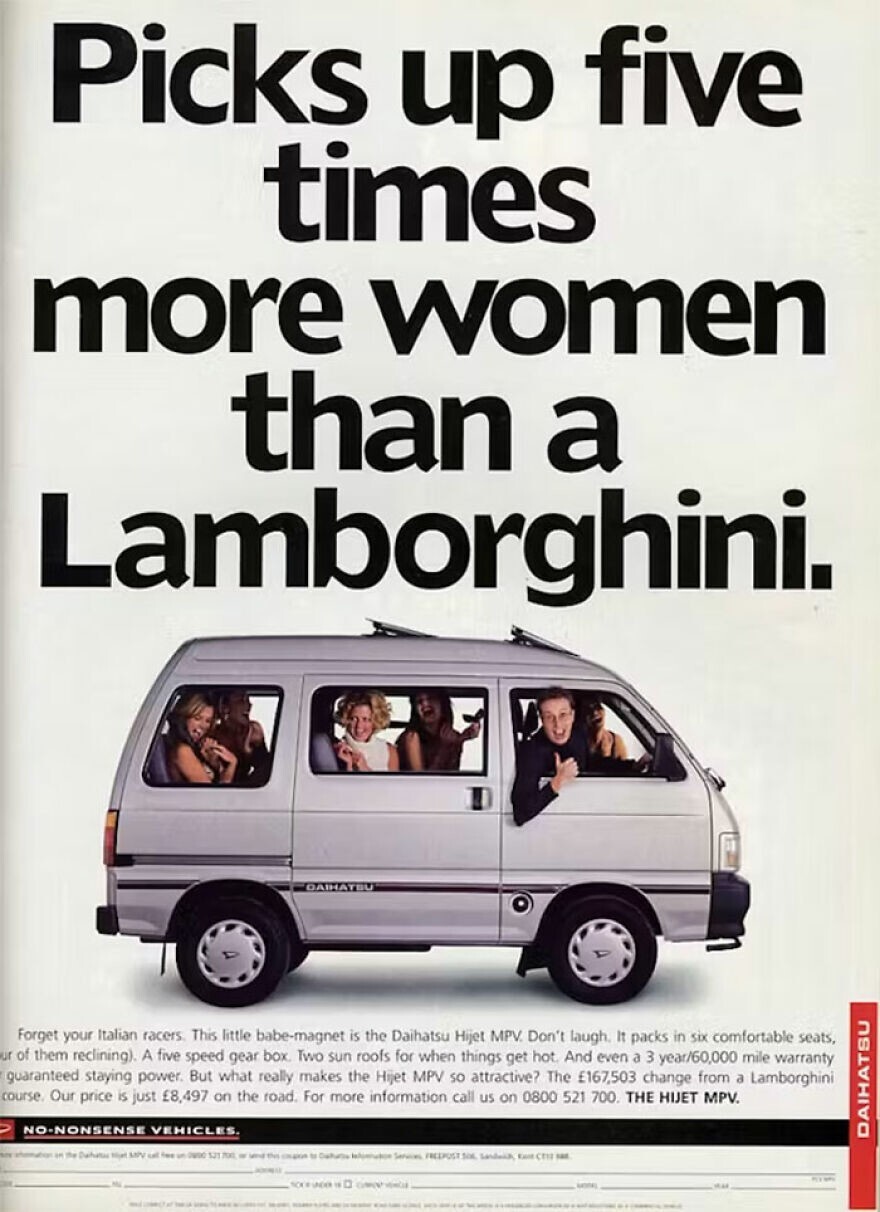 6. «В него помещается в пять раз больше женщин, чем в Lamborghini»