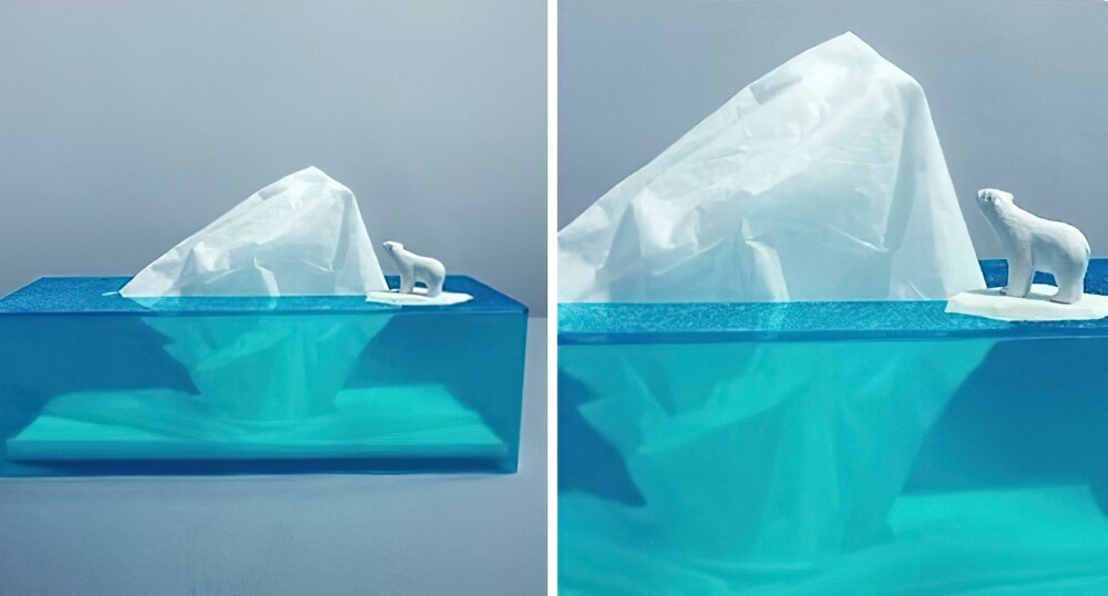 2. Японский дизайнер Michuru: упаковка салфеток в виде айсберга