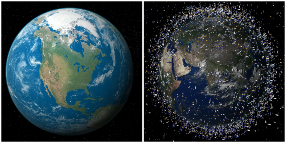 Слева - как мы представляем себе Землю, справа - как она выглядит на самом деле (образно говоря)