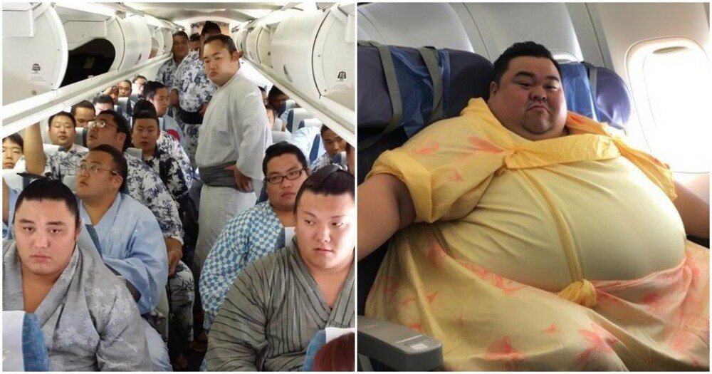 В Японии самолёт с командой сумоистов не смог взлететь из-за перевеса