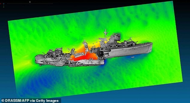 Учёные создали 3D-модель эсминца, затонувшего в 1940 году в Дюнкерке