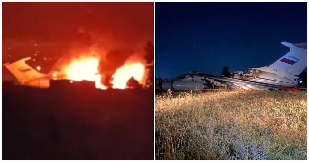 Российский самолёт Ил-76 загорелся при взлёте в аэропорту Таджикистана