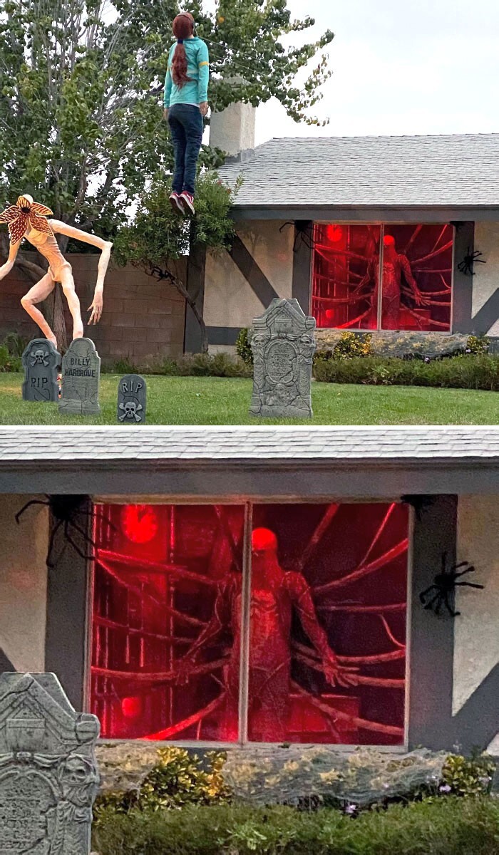 1. "Соседи украсили дом к Хэллоуину"