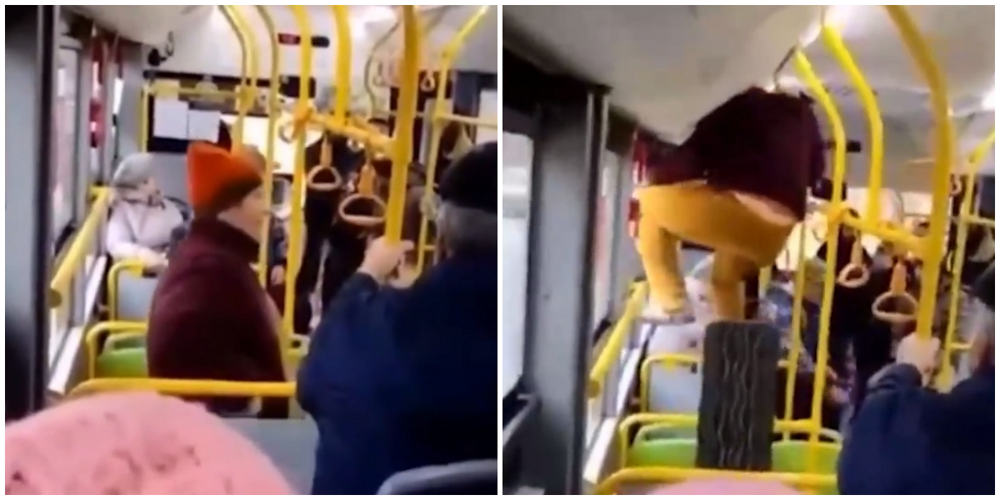 В Пензе женщина устроила скандал в автобусе, а после вышла из окна