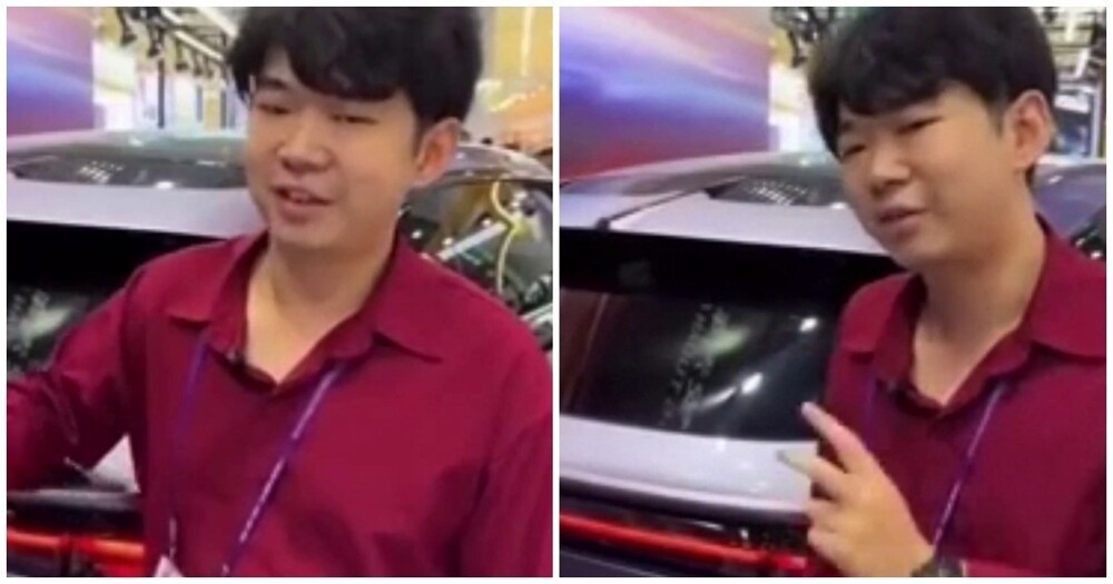 Житель Китая оригинально рекламирует автомобили
