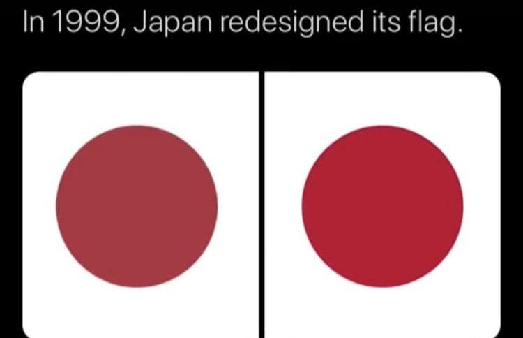 Редизайн фигуры сравнивают с изменением дизайна японского флага в 1999 году