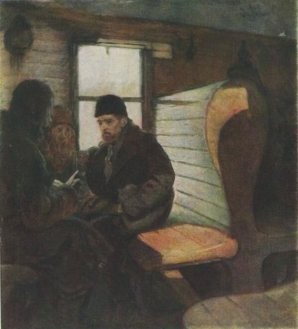 Сергей Иванов. Агитатор в вагоне. 1886 г.