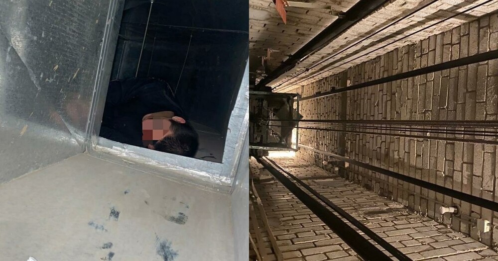 Уфимец застрял в лифте, попытался выбраться, но по пути уснул в вентиляции