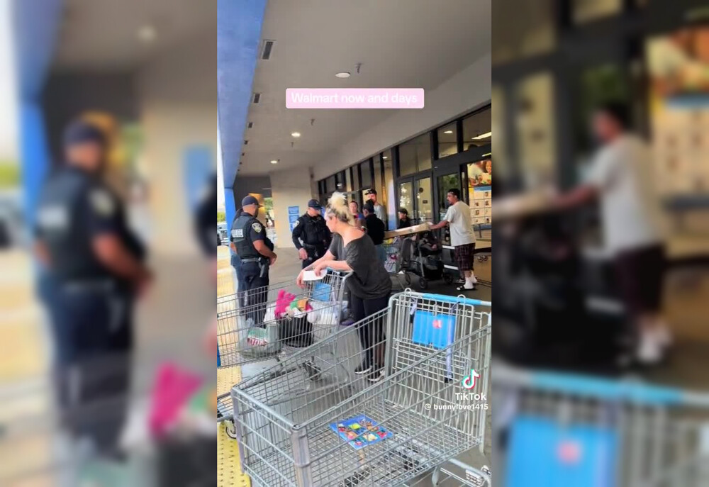 В Калифорнии в местном Walmart полицейские обломали воришек