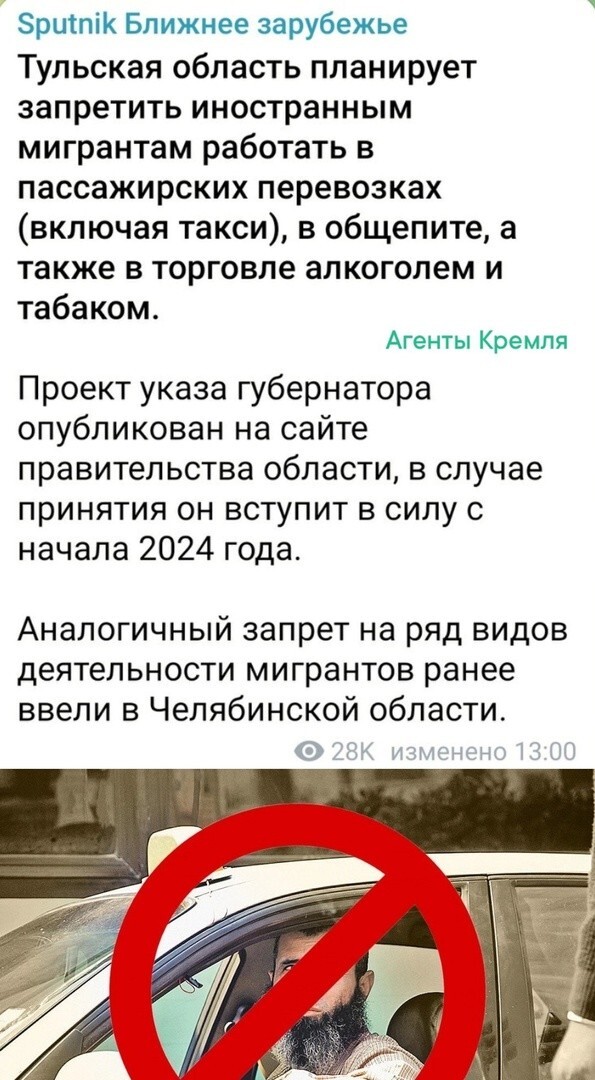 В след за Челябинском в Тульской области задумались о запрете "иностранным специалистам" заниматься отдельными видами деятельности