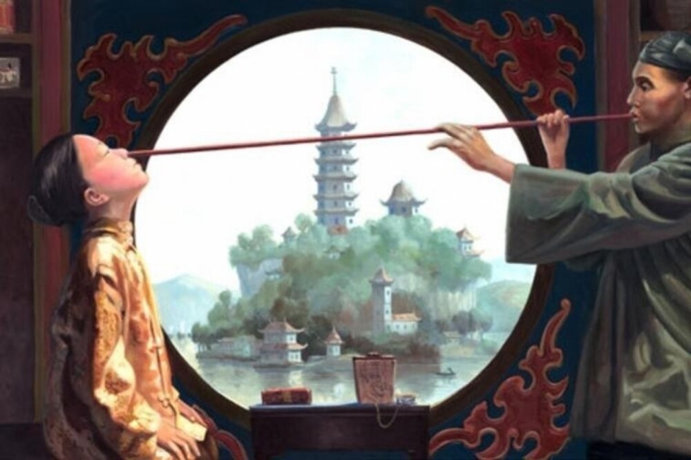 5.  Во времена династии Мин использовался метод, при котором здоровые люди вдыхали порошок из оспенных струпьев