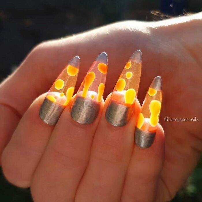 5. Дизайн ногтей в стиле лава-лампы