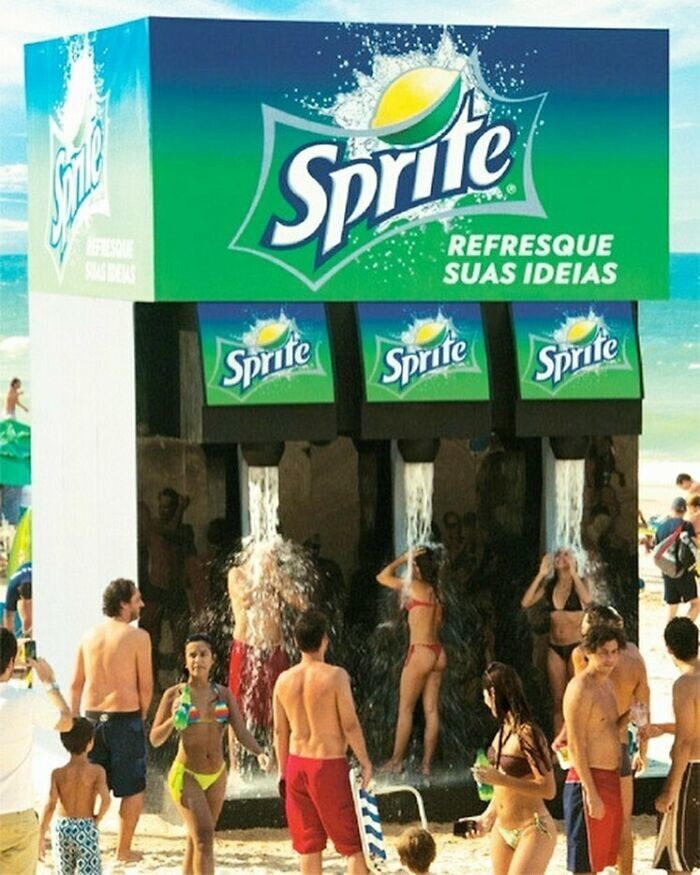 13. Пляжный душ и заодно реклама «Спрайта», агентство Ogilvy