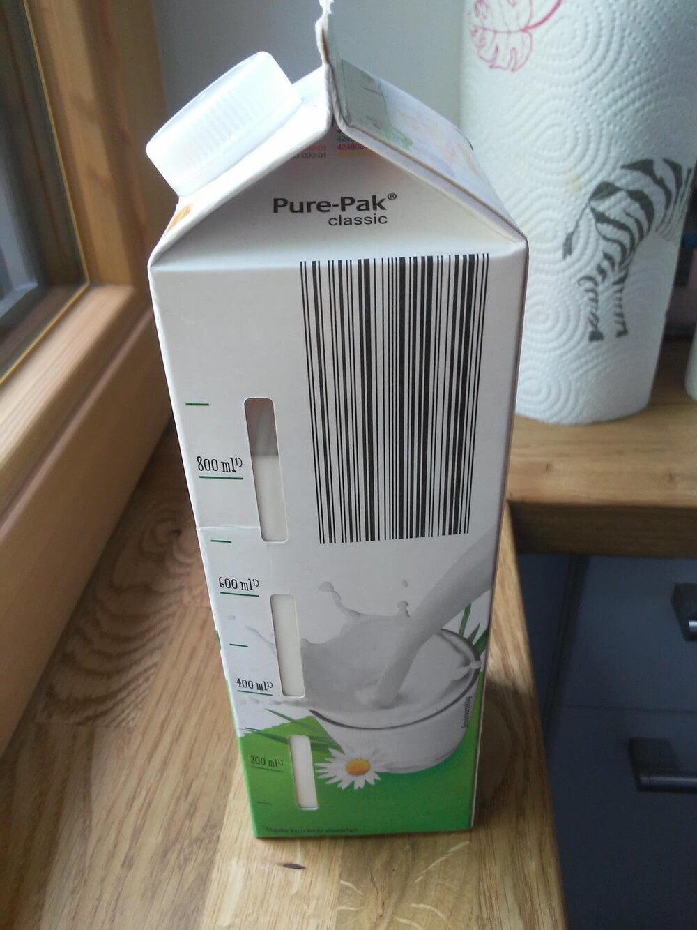 4. Коробка показывает вам, сколько молока еще осталось внутри