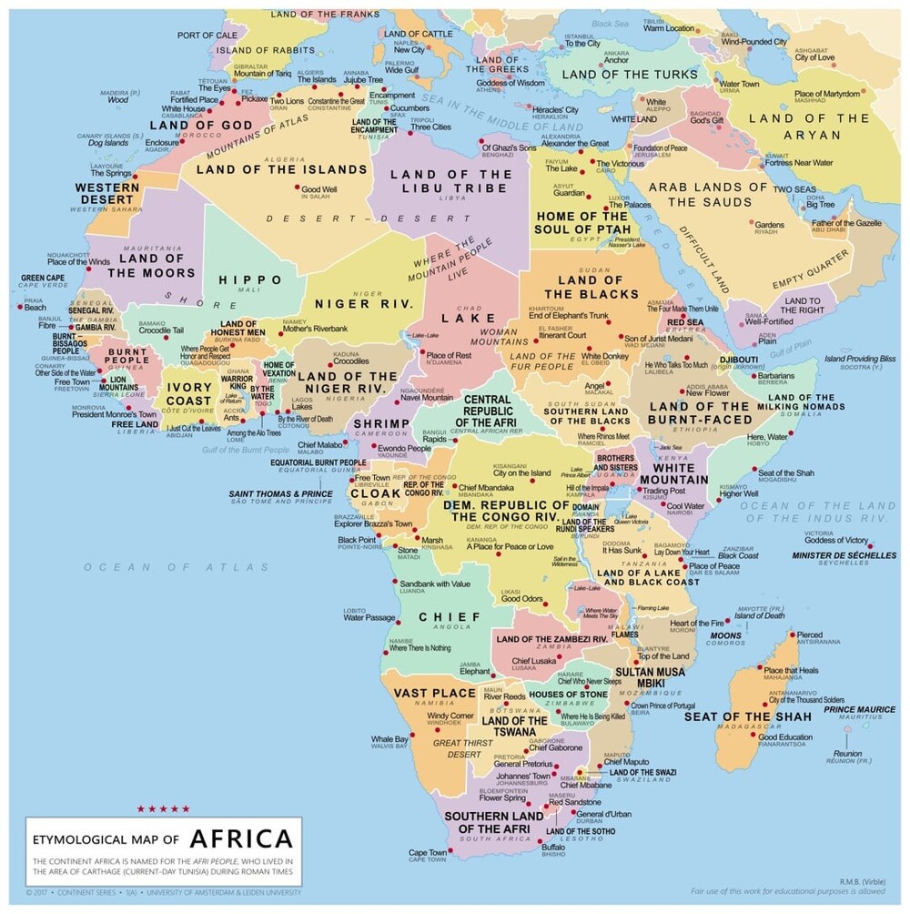 2. Буквальное значение названий стран Африки