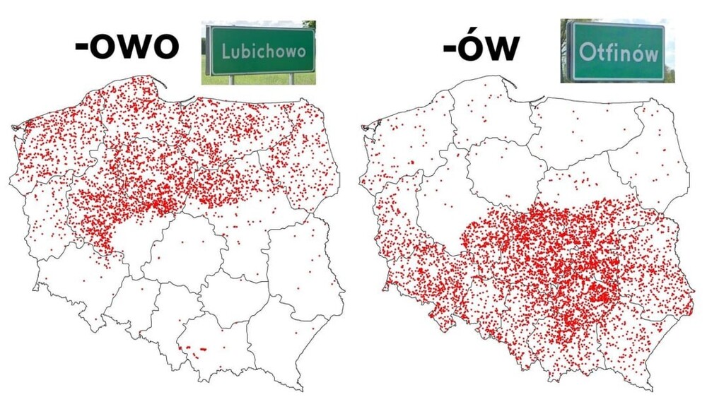 4. Окончания названий населенных пунктов в Польше