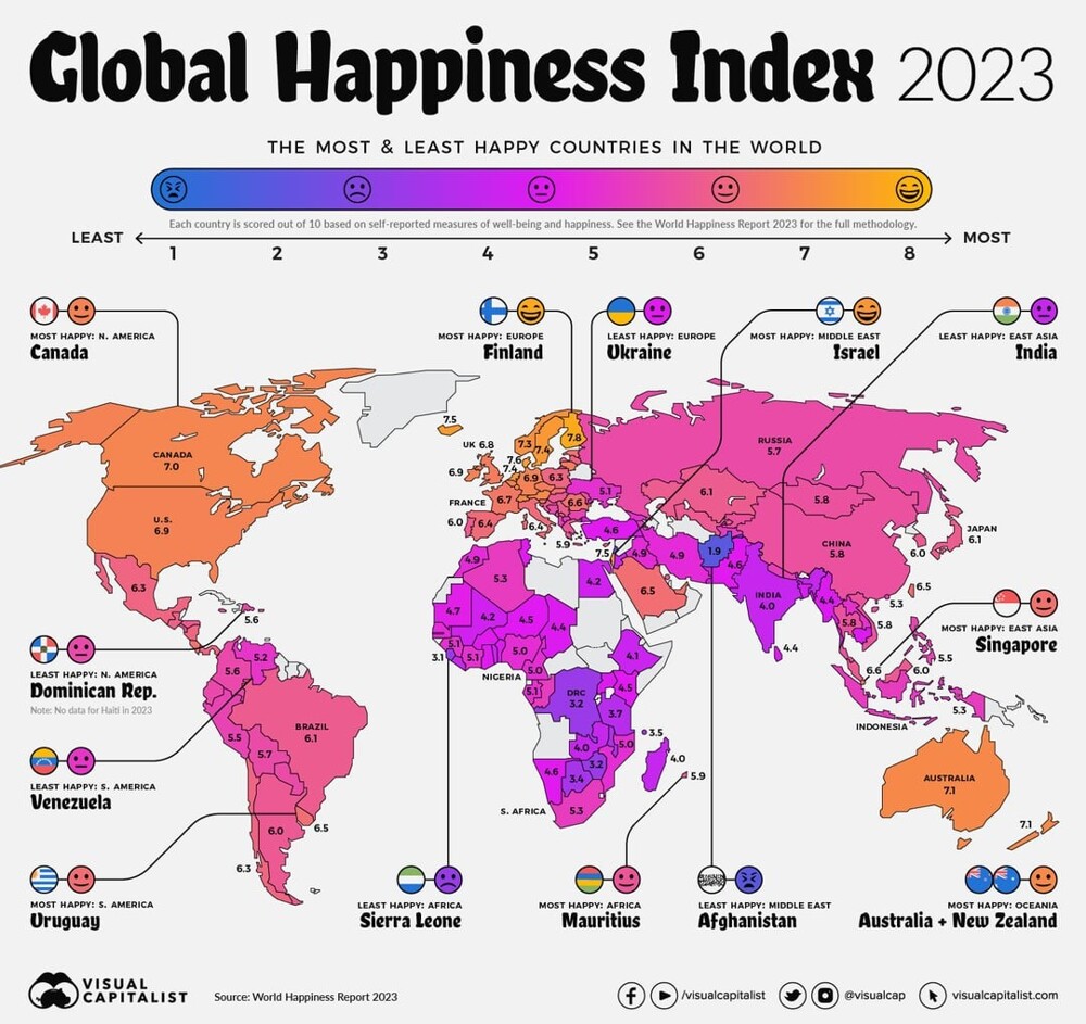 25. Самые счастливые страны мира