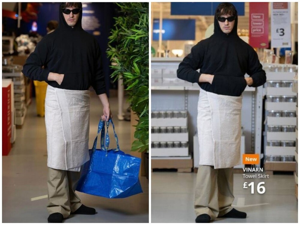 IKEA пошутила над Balenciaga и представила свою юбку-полотенце