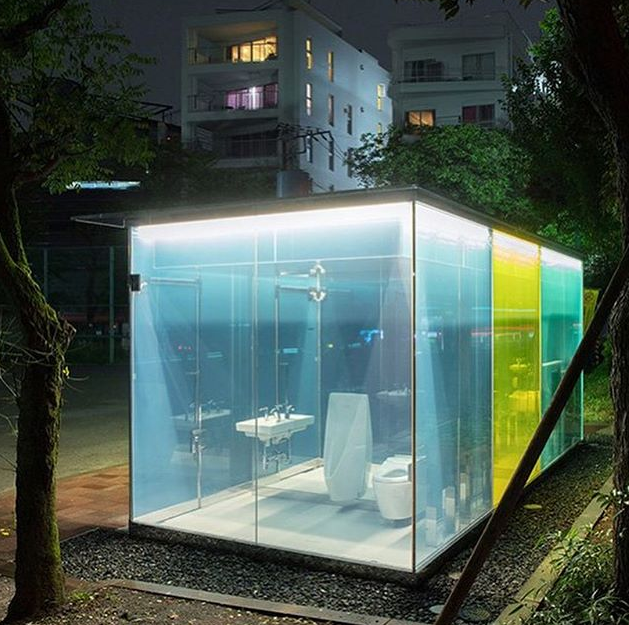 Хватит смелости сходить в японский прозрачный туалет?