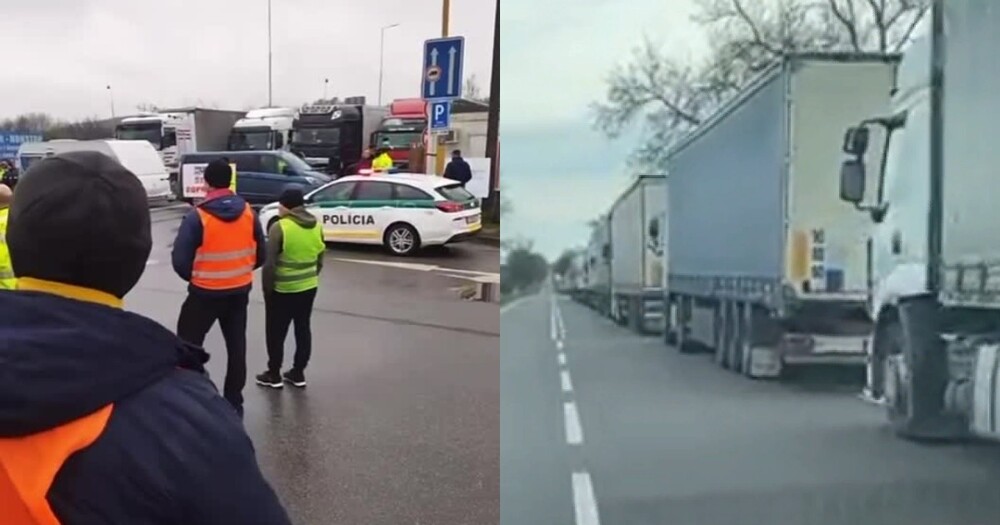 Около 3000 машин стоят в пробке на польских КПП и не могут въехать на Украину из-за забастовки перевозчиков