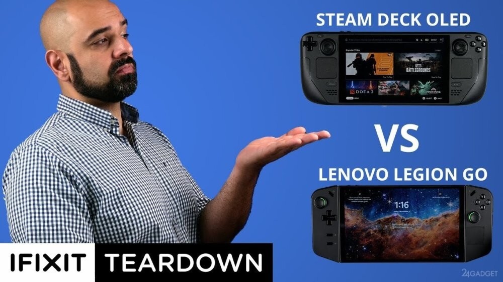 Игровые приставки Steam Deck OLED и Lenovo Legion Go разобрали и оценили ремонтопригодность (видео)