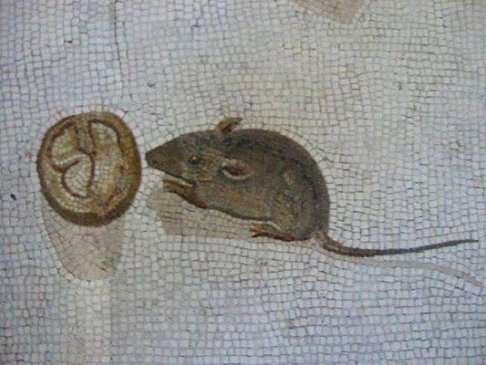 4. Мышь, поедающая орех. Римская мозаика (200 г. до н.э.). Музей Ватикана, Рим