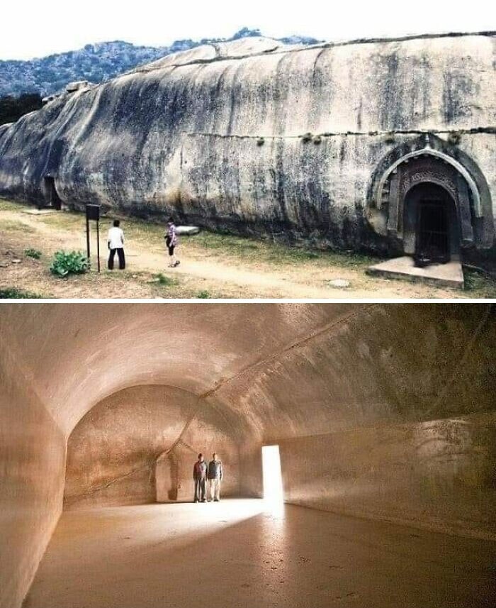 5. 1500-летняя пещера в Индии, высеченная из гигантской скалы