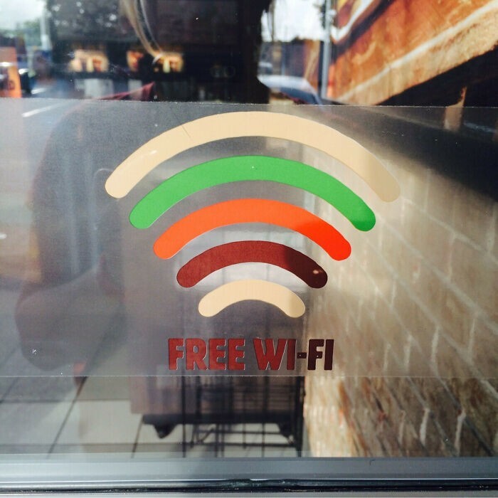 19. Логотип WiFi от Burger King показывает слои гамбургера