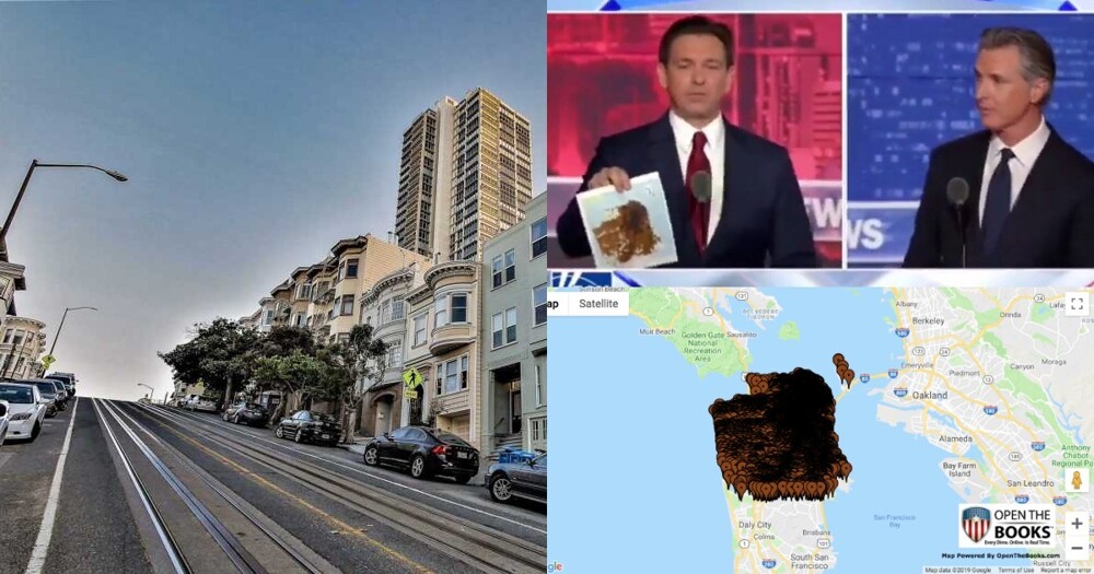 "Осторожно, нагажено!": губернатор Флориды показал карту Сан-Франциско с самыми грязными улицами